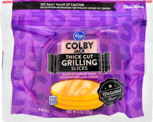 Kroger® Colby Jack Thick Cut Grilling Slices Cheese Perspective: front