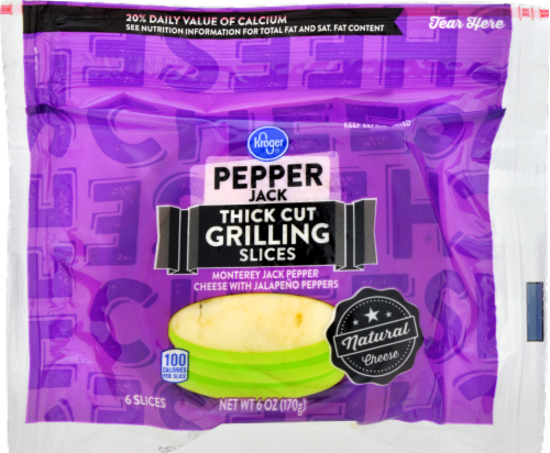 Kroger® Pepper Jack Thick Cut Grilling Slices Cheese Perspective: front