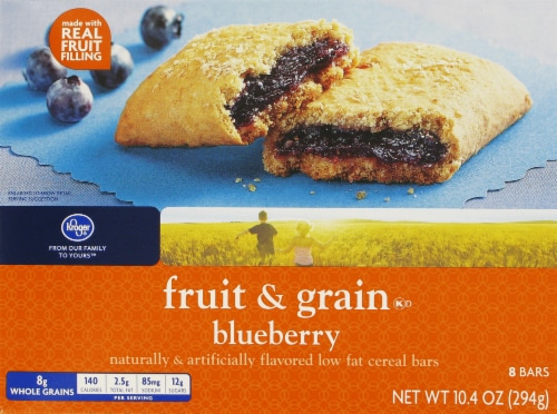 Kroger® Fruit & Grain Blueberry Cereal Bars Perspective: front