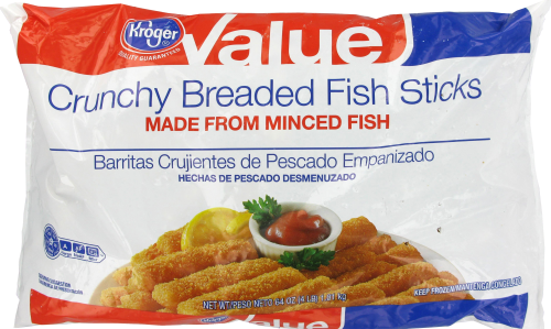 Kroger® Value Crunchy Breaded Fish Sticks Perspective: front