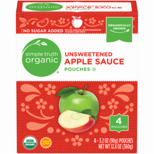 Simple Truth Organic® Unsweetened Applesauce Pouches Perspective: front