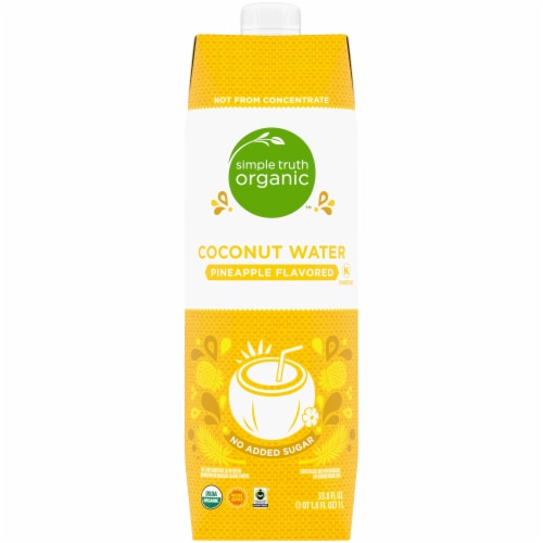 Simple Truth Organic® Pineapple Flavored No Sugar Added Coconut Water Carton Perspective: front