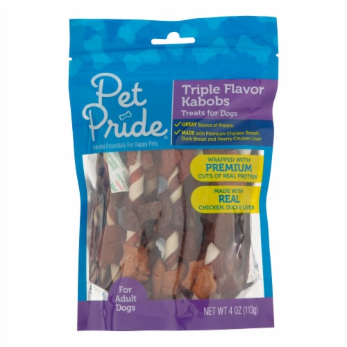 Pet Pride Triple Flavor Kabobs Dog Treats 4 oz Food 4 Less