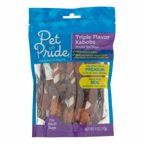 Pet Pride® Triple Flavor Kabobs Dog Treats Perspective: front