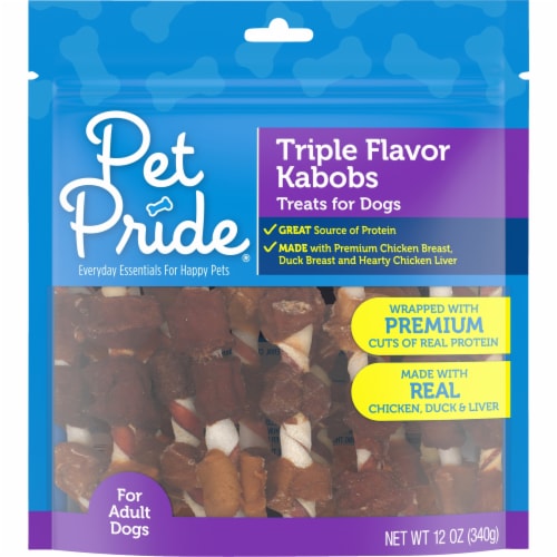 Pet Pride® Triple Flavor Kabobs Dog Treats Perspective: front