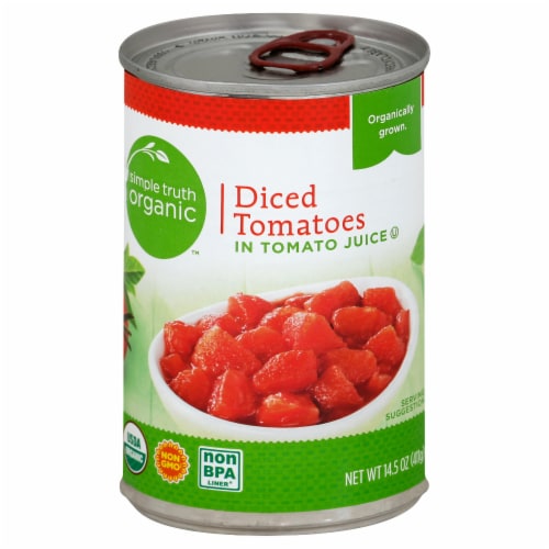 Simple Truth Organic® Diced Tomatoes in Tomato Juice Perspective: front