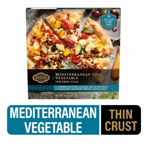 Private Selection® Mediterranean Inspired Vegetable Thin Crust Frozen Pizza Perspective: front