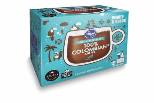 Kroger 100 Colombian Medium Dark Roast K Cup Coffee Pods 48 ct