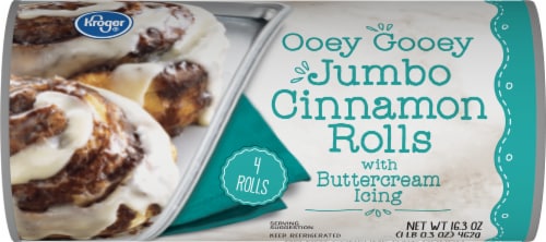 Kroger® Ooey Gooey Jumbo Cinnamon Rolls with Icing Perspective: front