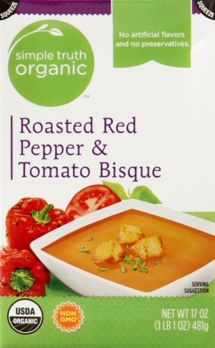 Simple Truth Organic™ Roasted Red Pepper & Tomato Bisque Soup Perspective: front