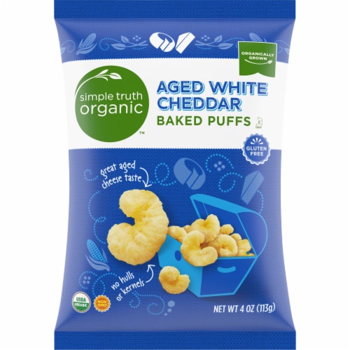 Simple Truth Organic™ Aged White Cheddar Puffs Chips Perspective: front