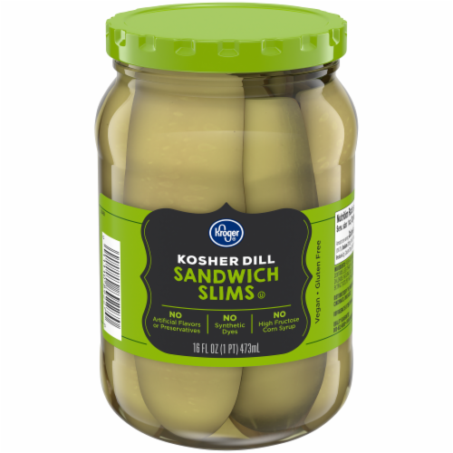 Kroger® Kosher Sandwich Slims Dill Pickles Perspective: front