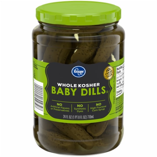 Kroger® Whole Kosher Baby Dill Pickles Perspective: front
