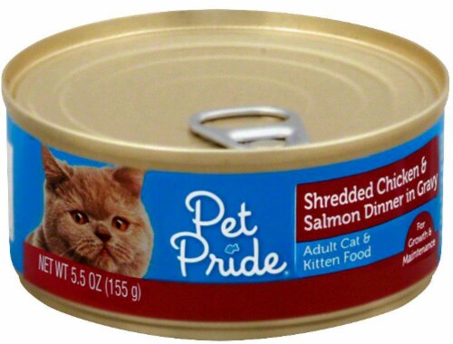 Pet Pride Shredded Chicken Salmon Dinner in Gravy Wet Cat Food