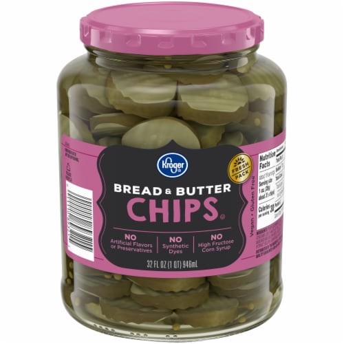 Kroger® Bread & Butter Pickle Chips Perspective: front