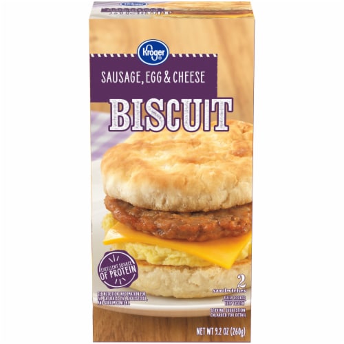 Kroger® Sausage Egg & Cheese Biscuit Sandwiches Perspective: front