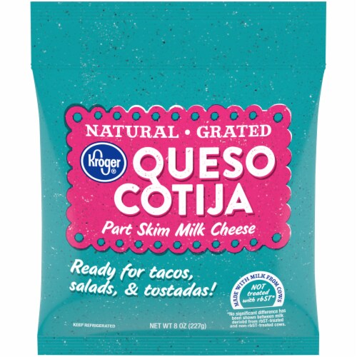 Kroger® Natural Grated Queso Cotija Part Skim Milk Cheese Perspective: front