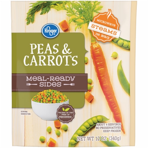 Kroger® Meal Ready Sides Frozen Peas & Carrots Perspective: front