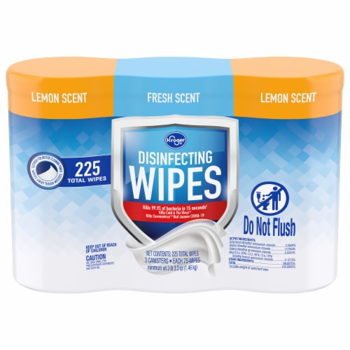 Kroger® Lemon & Fresh Scent Disinfecting Wipes BIG Deal! Perspective: front