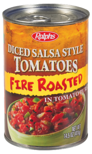 Ralphs Fire Roasted Diced Salsa Style Tomatoes Perspective: front