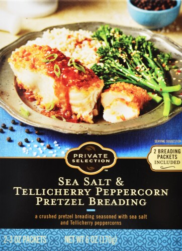 Private Selection™ Sea Salt & Tellycherry Peppercorn Pretzel Breading Perspective: front