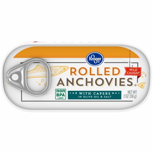 Kroger® Rolled Fillets of Anchovies in Olive Oil & Salt Perspective: front