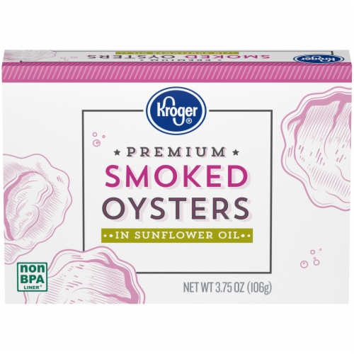 Kroger® Premium Smoked Oysters in Sunflower Oil Perspective: front