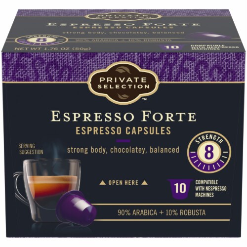 Private Selection® Coffee Pods for Nespresso® Original Machines Espresso Forte Dark Roast Perspective: front
