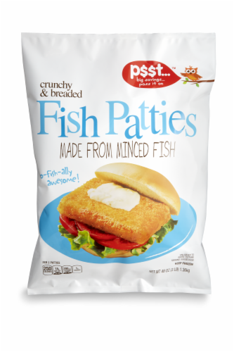 p$$t... Crunchy & Breaded Fish Patties Perspective: front