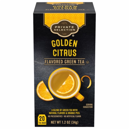Private Selection® Golden Citrus Green Tea Bags Perspective: front