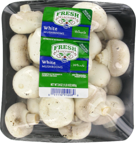 Fresh Selections Whole White Mushrooms Perspective: front