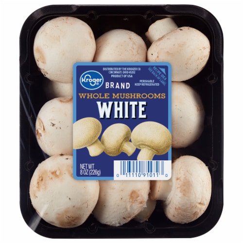 White Whole Mushrooms Perspective: front