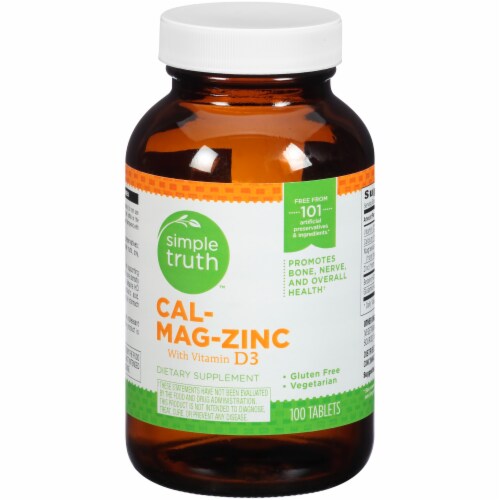Simple Truth™ Calcium Magnesium & Zinc with Vitamin D3 Tablets 100 Count Perspective: front
