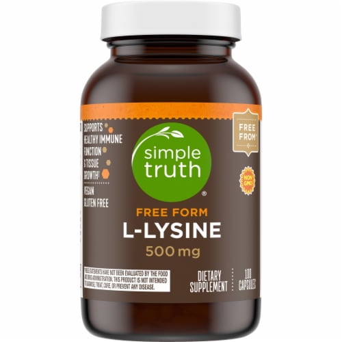 Simple Truth® L-Lysine Capsules 500mg Perspective: front