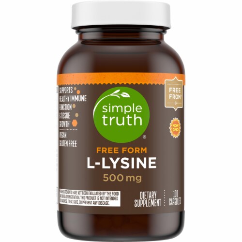 Simple Truth® L-Lysine Capsules 500mg Perspective: front