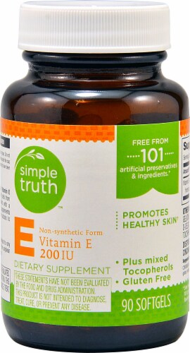 Simple Truth™ Non-Synthetic Vitamin E Softgels 200 IU 90 Count Perspective: front