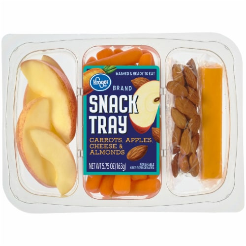 Kroger® Carrots Apples Cheese & Almonds Snack Tray Perspective: front