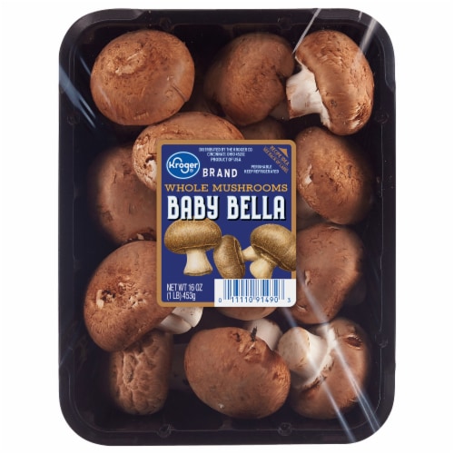 Kroger® Whole Baby Bella Mushrooms Perspective: front