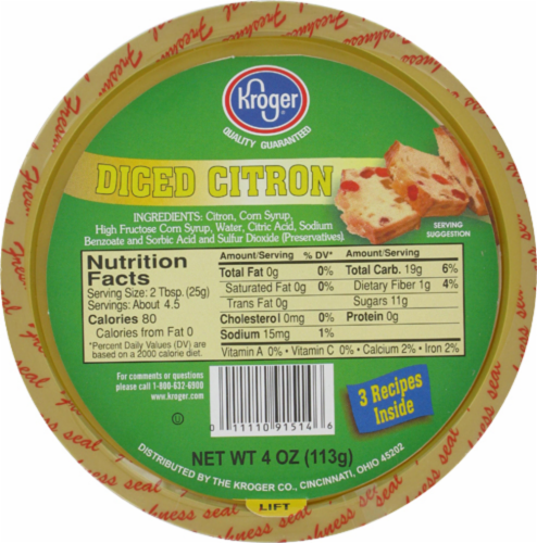 Kroger® Diced Citron Glace Perspective: front