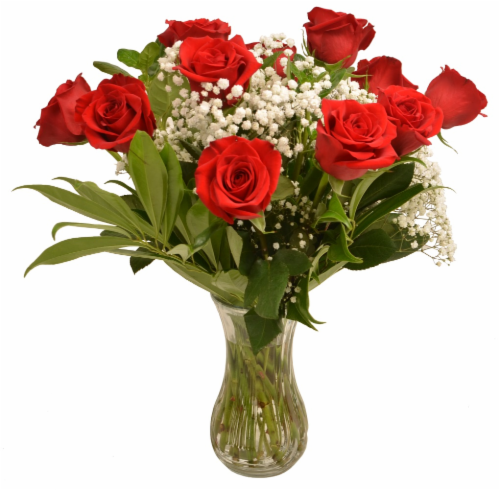 Dozen Rose Arrangement Perspective: front
