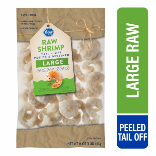 Kroger® Large Peeled & Deveined Raw Shrimp Tail-Off Perspective: front