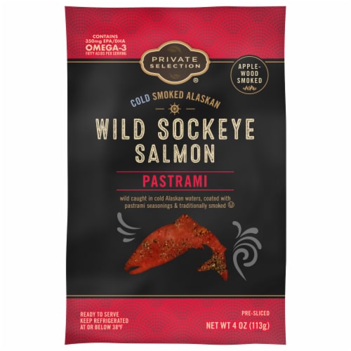 Private Selection® Pastrami Cold Smoked Alaskan Wild Sockeye Salmon Perspective: front