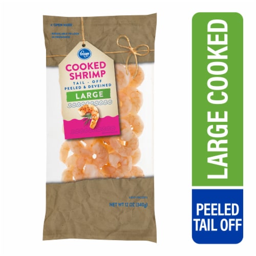 Kroger® Large Peeled & Deveined Cooked Shrimp Tail-Off Perspective: front