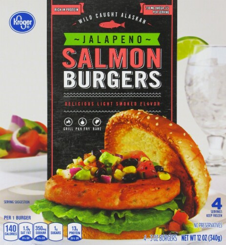 Kroger® Salmon Burger Jalapeno Perspective: front