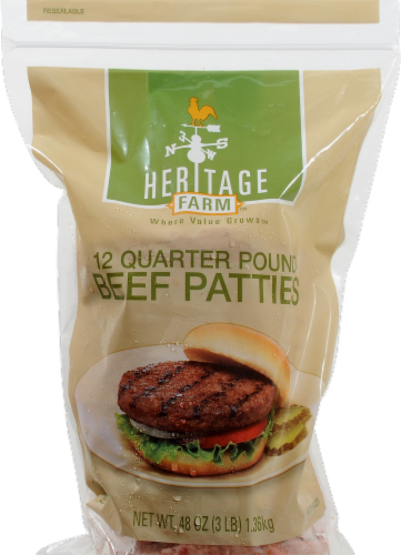 Heritage Farm™ Seasoned Quarter Pound Beef Patties Perspective: front