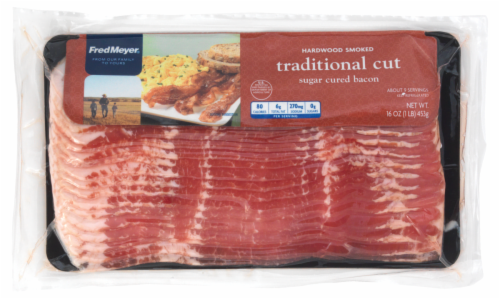 Fred Meyer® Traditional Cut Bacon Sugar Cured Bacon Perspective: front