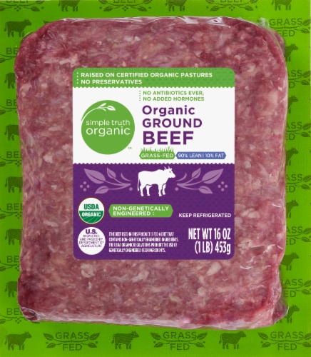 Simple Truth Organic™ 90% Lean Grass Fed Ground Beef Perspective: front