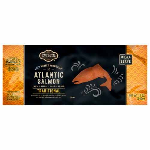 Private Selection® Traditional Cold Smoked Norwegian Atlantic Salmon Perspective: front