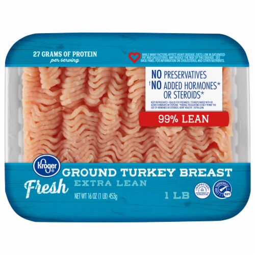 Kroger® 99% Fat Free Ground Turkey Breast - 1 LB Perspective: front