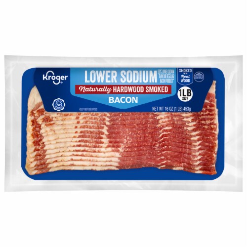 Kroger® Lower Sodium Naturally Hardwood Smoked Bacon Perspective: front